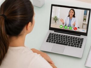 Blog 6 paciente em consulta nutricionista online por videochamada